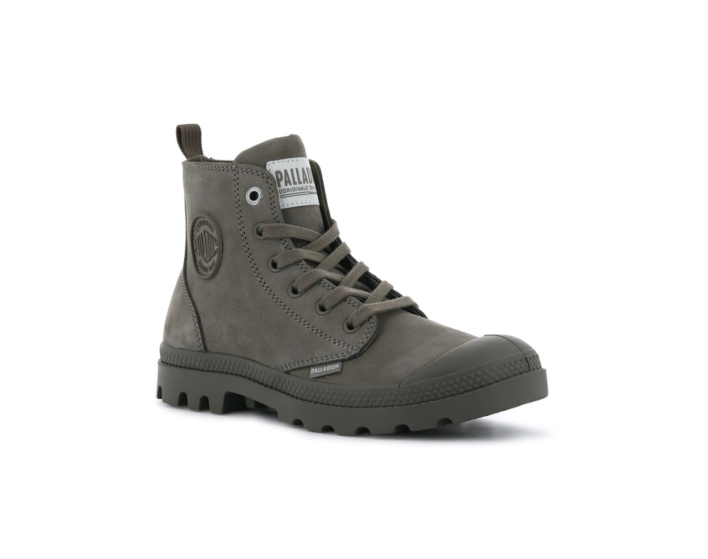 Botas Palladium PAMPA HI ZIP NUBUCK Mujer Taupe | Costa Rica-08135